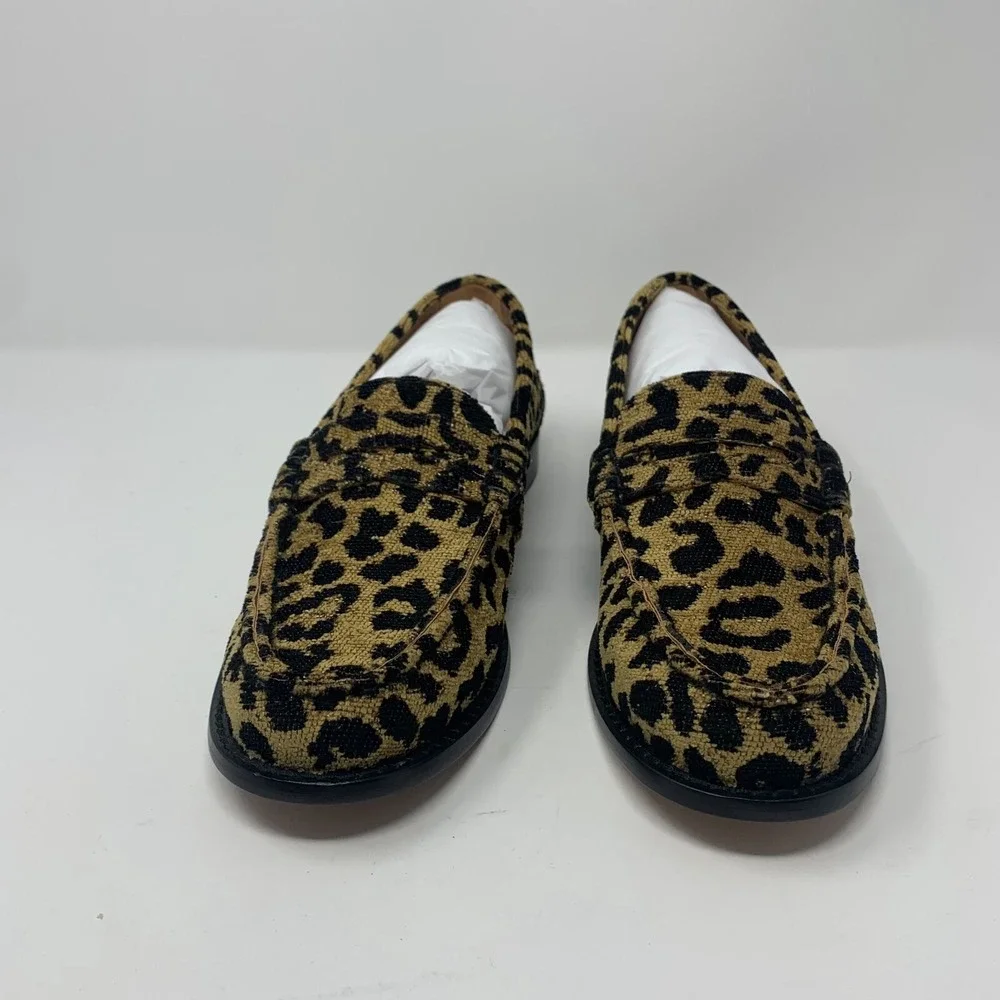 Re/Done 264-17W9LFR 90s Loafers Shoes‎ Women's 39 Leopard Tapestry Slip-on S0470